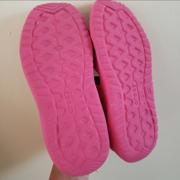 Girls Crocs SWIFTWATER RIVER SANDAL K PARADISE PINK/AMETHYST - size 3 - Picture 4 of 7